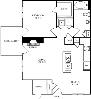 a floor plan for a two bedroom apartment at The Landon