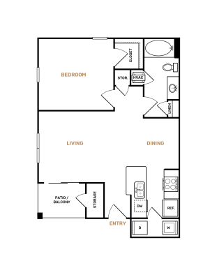 a floor plan for a two bedroom apartment at The Landon